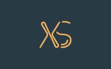 Soyut Harflerle XS Minimalist Çizgi Sanat Logosu Tasarımı. Gösterişli bir sanat tarzına sahip soyut minimalist logo tasarımı.