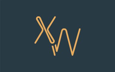 Soyut Harflerle XW Minimalist Çizgi Sanat Logosu Tasarımı. Gösterişli bir sanat tarzına sahip soyut minimalist logo tasarımı.