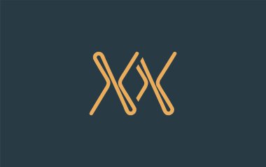 Soyut Harfli XX Minimalist Çizgi Sanat Logosu Tasarımı. Gösterişli bir sanat tarzına sahip soyut minimalist logo tasarımı.