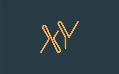 Soyut Harflerle XY Minimalist Çizgi Sanat Logosu Tasarımı. Gösterişli bir sanat tarzına sahip soyut minimalist logo tasarımı.