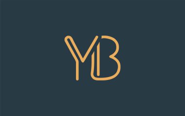 Soyut Harflerle YB Minimalist Çizgi Sanat Logosu Tasarımı. Gösterişli bir sanat tarzına sahip soyut minimalist logo tasarımı.
