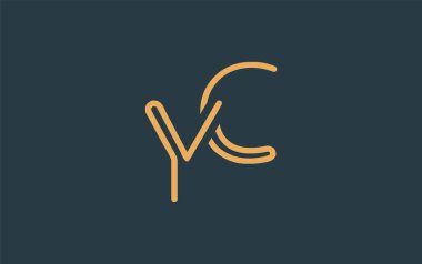 Soyut Harflerle YC Minimalist Çizgi Sanat Logosu Tasarımı. Gösterişli bir sanat tarzına sahip soyut minimalist logo tasarımı.