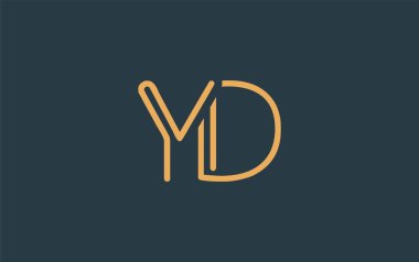Soyut Harflerle YD Minimalist Çizgi Sanat Logosu Tasarımı. Gösterişli bir sanat tarzına sahip soyut minimalist logo tasarımı.