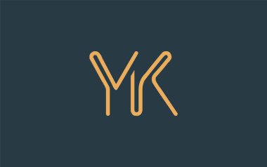 Soyut Harflerle YK Minimalist Çizgi Sanat Logosu Tasarımı. Gösterişli bir sanat tarzına sahip soyut minimalist logo tasarımı.