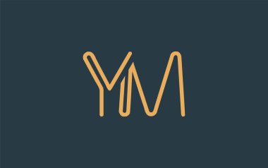 Soyut Harflerle YM Minimalist Çizgi Sanat Logosu Tasarımı. Gösterişli bir sanat tarzına sahip soyut minimalist logo tasarımı.