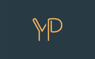 Soyut Harflerle YP Minimalist Çizgi Sanat Logosu Tasarımı. Gösterişli bir sanat tarzına sahip soyut minimalist logo tasarımı.