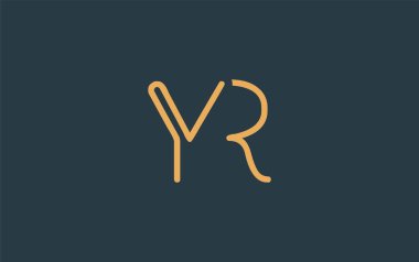 Soyut Harflerle YR Minimalist Çizgi Sanat Logosu Tasarımı. Gösterişli bir sanat tarzına sahip soyut minimalist logo tasarımı.