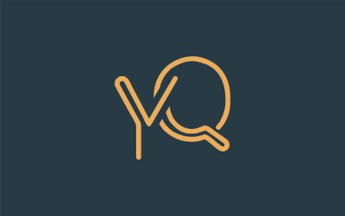 Soyut Harflerle YQ Minimalist Çizgi Sanat Logosu Tasarımı. Gösterişli bir sanat tarzına sahip soyut minimalist logo tasarımı.
