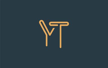Soyut Harflerle YT Minimalist Çizgi Sanat Logosu Tasarımı. Gösterişli bir sanat tarzına sahip soyut minimalist logo tasarımı.