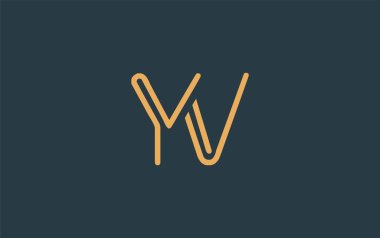 Soyut Harflerle YV Minimalist Çizgi Sanat Logosu Tasarımı. Gösterişli bir sanat tarzına sahip soyut minimalist logo tasarımı.