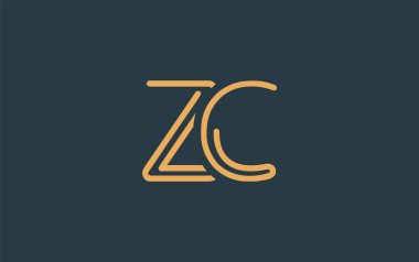 Soyut Harflerle ZC Minimalist Çizgi Sanat Logosu Tasarımı. Gösterişli bir sanat tarzına sahip soyut minimalist logo tasarımı.