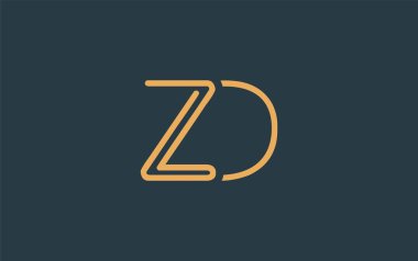 Soyut Harflerle ZD Minimalist Çizgi Sanat Logosu Tasarımı. Gösterişli bir sanat tarzına sahip soyut minimalist logo tasarımı.