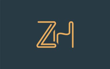 Soyut Harflerle ZH Minimalist Çizgi Sanat Logosu Tasarımı. Gösterişli bir sanat tarzına sahip soyut minimalist logo tasarımı.