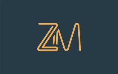 Soyut Harflerle ZM Minimalist Çizgi Sanat Logosu Tasarımı. Gösterişli bir sanat tarzına sahip soyut minimalist logo tasarımı.