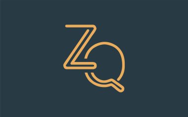 Soyut Harflerle ZQ Minimalist Çizgi Sanat Logosu Tasarımı. Gösterişli bir sanat tarzına sahip soyut minimalist logo tasarımı.