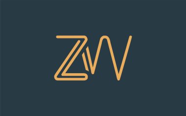 Soyut Harflerle ZW Minimalist Çizgi Sanat Logosu Tasarımı. Gösterişli bir sanat tarzına sahip soyut minimalist logo tasarımı.
