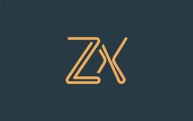 Soyut Harflerle ZX Minimalist Çizgi Sanat Logosu Tasarımı. Gösterişli bir sanat tarzına sahip soyut minimalist logo tasarımı.