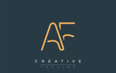 Soyut Harflerle AF Minimalist Çizgi Sanat Logosu Tasarımı. Gösterişli bir sanat tarzına sahip soyut minimalist logo tasarımı.