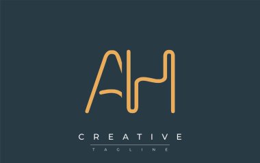 Uh Minimalist Çizgi Sanat Logosu Tasarımı ve Soyut Harfler. Gösterişli bir sanat tarzına sahip soyut minimalist logo tasarımı.