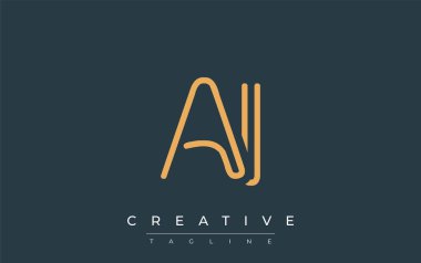 AI Minimalist Çizgi Sanat Logosu Tasarımı ve Soyut Harfler. Gösterişli bir sanat tarzına sahip soyut minimalist logo tasarımı.