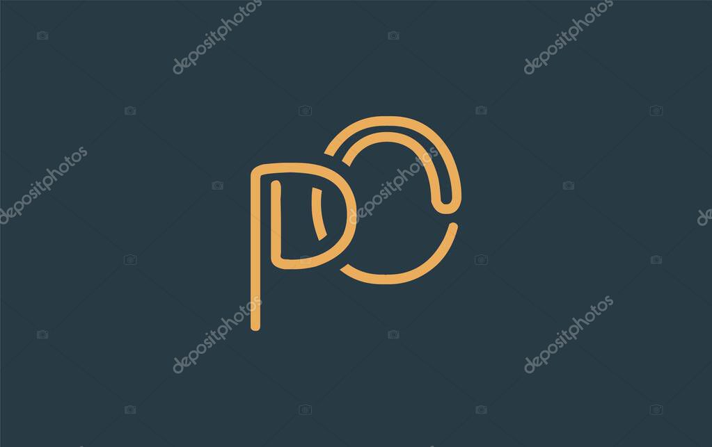 PO Minimalistic Line Art Logo Design with Abstract Lettering. Abstract minimalistic logo design featuring a sleek line art style.