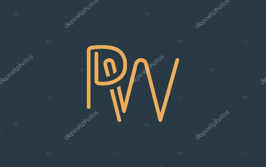 PW Minimalistic Line Art Logo Design with Abstract Lettering. Abstract minimalistic logo design featuring a sleek line art style.