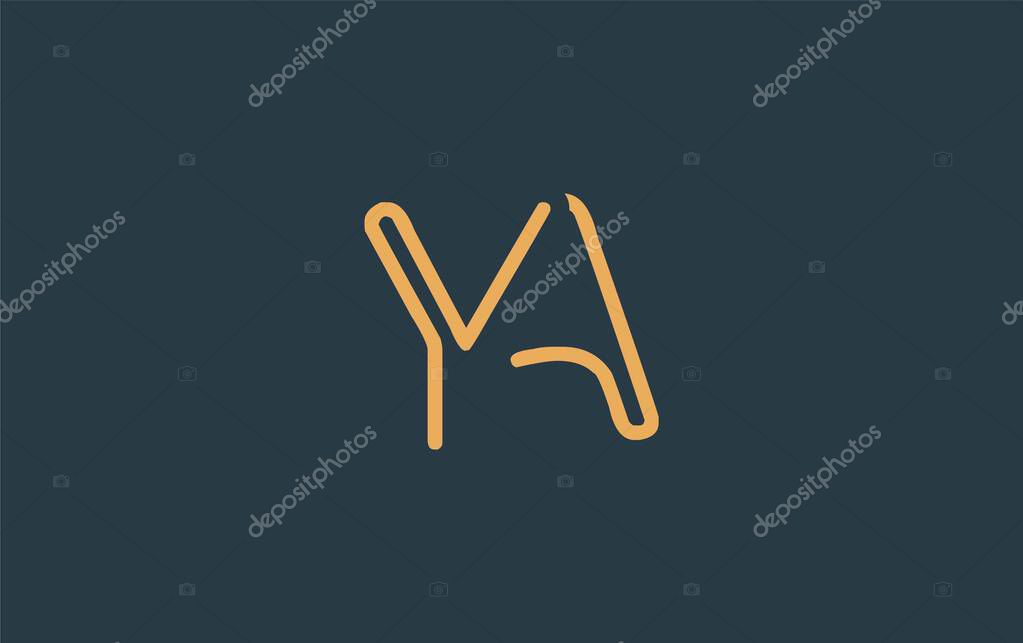 YA Minimalistic Line Art Logo Design with Abstract Lettering. Abstract minimalistic logo design featuring a sleek line art style.