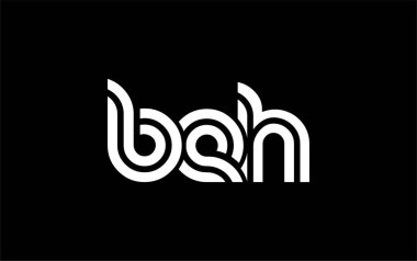 BEH Yaratıcı Eşsiz Modern Harf Logosu Tasarımı. Benzersiz bir harf dizaynına sahip stilize logo, soyut minimalist estetik ve modern cazibe sunar.