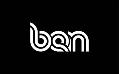 BEN Yaratıcı Eşsiz Modern Harf Logosu Tasarımı. Benzersiz bir harf dizaynına sahip stilize logo, soyut minimalist estetik ve modern cazibe sunar.