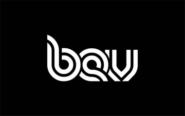 BEV Yaratıcı Eşsiz Modern Harf Logosu Tasarımı. Benzersiz bir harf dizaynına sahip stilize logo, soyut minimalist estetik ve modern cazibe sunar.