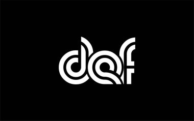 DEF Yaratıcı Eşsiz Modern Harf Logosu Tasarımı. Benzersiz bir harf dizaynına sahip stilize logo, soyut minimalist estetik ve modern cazibe sunar.