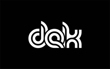 DEK Yaratıcı Eşsiz Modern Harf Logosu Tasarımı. Benzersiz bir harf dizaynına sahip stilize logo, soyut minimalist estetik ve modern cazibe sunar.