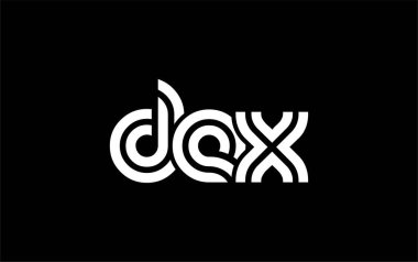 DEX Yaratıcı Eşsiz Modern Harf Logosu Tasarımı. Benzersiz bir harf dizaynına sahip stilize logo, soyut minimalist estetik ve modern cazibe sunar.