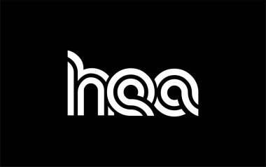 HEA Yaratıcı Eşsiz Modern Harf Logosu Tasarımı. Benzersiz bir harf dizaynına sahip stilize logo, soyut minimalist estetik ve modern cazibe sunar.