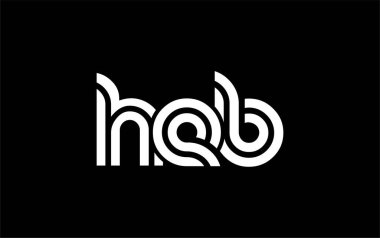 HEB Yaratıcı Eşsiz Modern Harf Logosu Tasarımı. Benzersiz bir harf dizaynına sahip stilize logo, soyut minimalist estetik ve modern cazibe sunar.