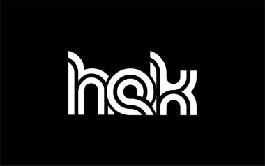 HEK Yaratıcı Eşsiz Modern Harf Logosu Tasarımı. Benzersiz bir harf dizaynına sahip stilize logo, soyut minimalist estetik ve modern cazibe sunar.