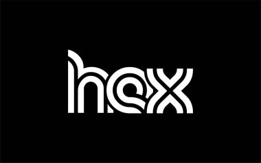 HEX Yaratıcı Eşsiz Modern Harf Logosu Tasarımı. Benzersiz bir harf dizaynına sahip stilize logo, soyut minimalist estetik ve modern cazibe sunar.