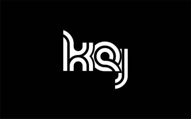 KEJ Yaratıcı Eşsiz Modern Harf Logosu Tasarımı. Benzersiz bir harf dizaynına sahip stilize logo, soyut minimalist estetik ve modern cazibe sunar.