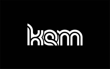 KEM Yaratıcı Eşsiz Modern Harf Logosu Tasarımı. Benzersiz bir harf dizaynına sahip stilize logo, soyut minimalist estetik ve modern cazibe sunar.