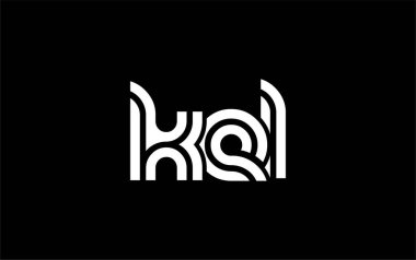 KEL Yaratıcı Eşsiz Modern Harf Logosu Tasarımı. Benzersiz bir harf dizaynına sahip stilize logo, soyut minimalist estetik ve modern cazibe sunar.