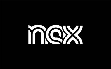 NEX Yaratıcı Eşsiz Modern Harf Logosu Tasarımı. Benzersiz bir harf dizaynına sahip stilize logo, soyut minimalist estetik ve modern cazibe sunar.