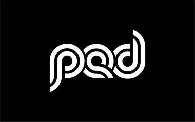 PED Yaratıcı Eşsiz Modern Harf Logosu Tasarımı. Benzersiz bir harf dizaynına sahip stilize logo, soyut minimalist estetik ve modern cazibe sunar.