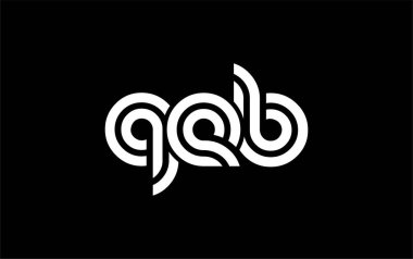 QEB Yaratıcı Eşsiz Modern Harf Logosu Tasarımı. Benzersiz bir harf dizaynına sahip stilize logo, soyut minimalist estetik ve modern cazibe sunar.