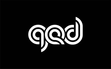 QED Yaratıcı Eşsiz Modern Harf Logosu Tasarımı. Benzersiz bir harf dizaynına sahip stilize logo, soyut minimalist estetik ve modern cazibe sunar.