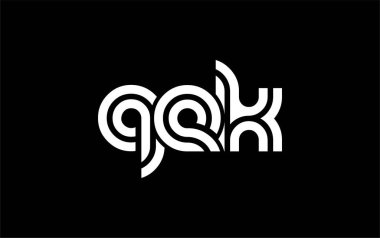 QEK Yaratıcı Eşsiz Modern Harf Logosu Tasarımı. Benzersiz bir harf dizaynına sahip stilize logo, soyut minimalist estetik ve modern cazibe sunar.