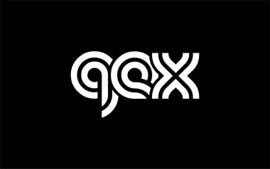 QEX Yaratıcı Eşsiz Modern Harf Logosu Tasarımı. Benzersiz bir harf dizaynına sahip stilize logo, soyut minimalist estetik ve modern cazibe sunar.