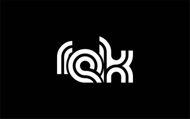 REK Yaratıcı Eşsiz Modern Harf Logosu Tasarımı. Benzersiz bir harf dizaynına sahip stilize logo, soyut minimalist estetik ve modern cazibe sunar.