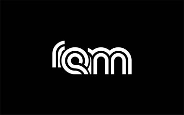 REM Yaratıcı Eşsiz Modern Harf Logosu Tasarımı. Benzersiz bir harf dizaynına sahip stilize logo, soyut minimalist estetik ve modern cazibe sunar.