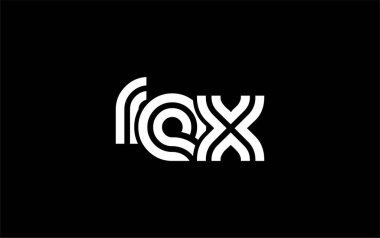 REX Yaratıcı Eşsiz Modern Harf Logosu Tasarımı. Benzersiz bir harf dizaynına sahip stilize logo, soyut minimalist estetik ve modern cazibe sunar.