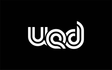 UED Yaratıcı Eşsiz Modern Harf Logosu Tasarımı. Benzersiz bir harf dizaynına sahip stilize logo, soyut minimalist estetik ve modern cazibe sunar.